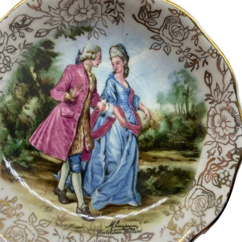 Collectible Plates James Kent Longton Romance Vintage Lords & Ladies Set Of 4